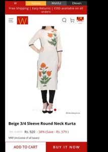 W Floral Print Straight Kurta