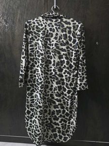 Leopard Print Button-Up Shirt Dress