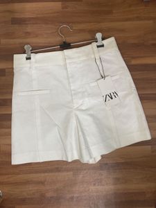 Zara White High Waisted Shorts