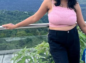 Pink Smocked Crop Top.. hello summer