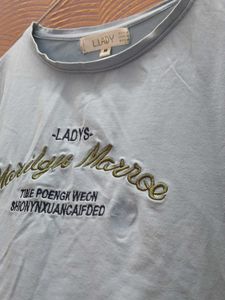 Light Blue Marilyn Monroe Graphic T-Shirt