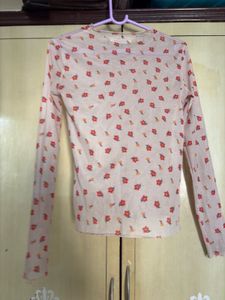 Sheer Floral Long Sleeve Top