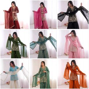 Elegant Pink Kurta Set with Dupatta &amp; Pants