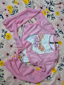 Cute Pink Butterfly Top