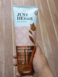 just herbs wild Indian rose body wash