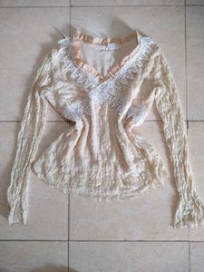 Boho Lace Trim V-Neck Blouse 🪞💌✨🏩