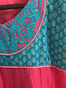 Pink Cotton Anarkali