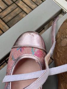 Sparkly Pink Ballet Flats with Strap