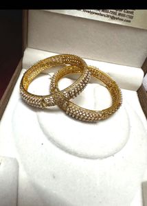 Elegant Pearl &amp; Crystal Bangles Set