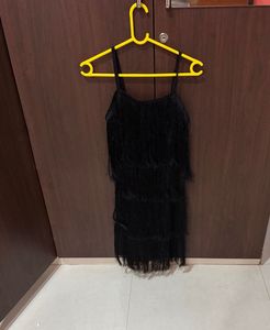 Black Fringe Flapper Dress