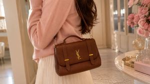 Ysl inspired Brown Textured Handbag