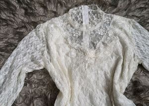 White Lace Victoria Era Inspired Vintage Top