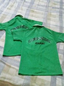4 Red Polo Shirts and green shirt