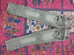 Grey Distressed Denim Jeans