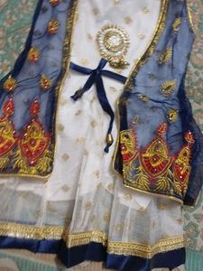 blue net frock for baby