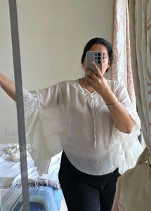 Elegant White Ruffled Top
