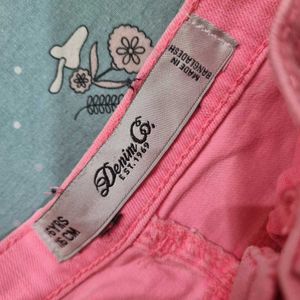 Cute Pink Shorts with Pom-Pom Detail