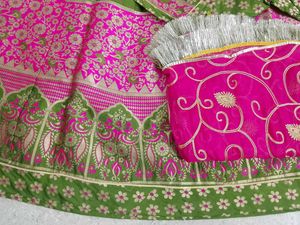 Green &amp; Pink rajput poshak