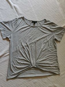 Gray Knot Front T-Shirt