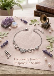Sparkling Heart & Music Note Bracelet