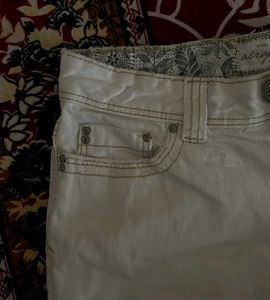 Chic Cream Denim Shorts