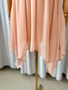 Peach Lace Dress with Polka Dot Collar