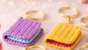 Crochet Mini Book Keychain