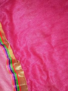 Vibrant Pink Dupatta with Embellished Border