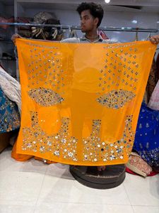 Stunning Orange Sequined Lehenga Set
