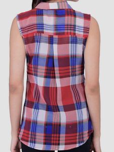 Trendif | Sleeveless Plaid Shirt