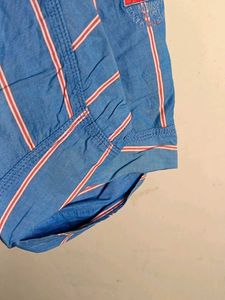 Men's Blue Striped Casual Shirt