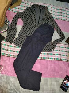 Polka Dot Blazer & Pants Set