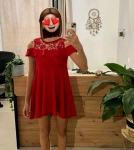 Hot Red Mini Dress For Girl's