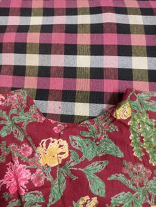 Maroon Floral Print Kurta