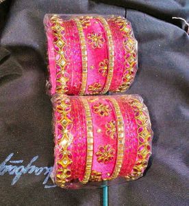 Beautiful Pink silk thread Bangles  any colour
