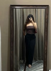 MANGO authentic black classic wide leg trouser