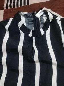 Black and White Striped Tunic