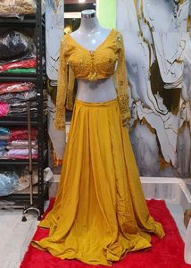 Elegant Yellow Lehenga Choli Set