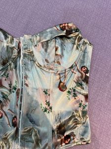 Imported Satin Silk Designer Corset Top
