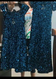 Sparkly Blue Cold Shoulder Dress
