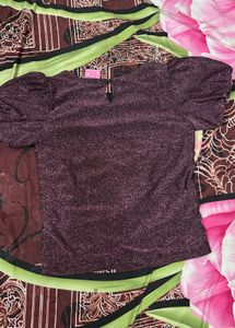 Sparkly Purple Twist Front Top