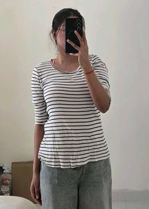 Striped Ribbed T-Shirt