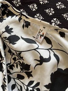 Black and White Printed Crop Top