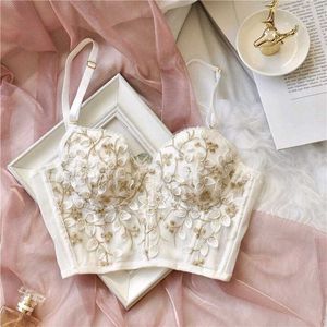 Lace Embroidered Corset Bra Top