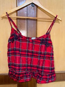 New Look Red Plaid Cami Top
