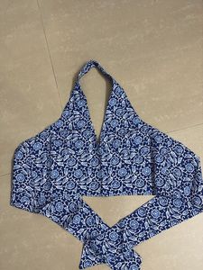 Blue Printed Bralette Top
