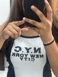 NYC Graphic Ribbed Tank Top