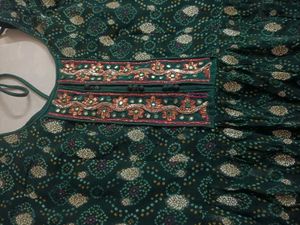 Beautiful Green Bandhani Print Lehenga Choli