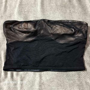 372510. Sheer Mesh Strapless Tube Top