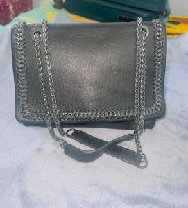 Chic Black Chain Detail Bag